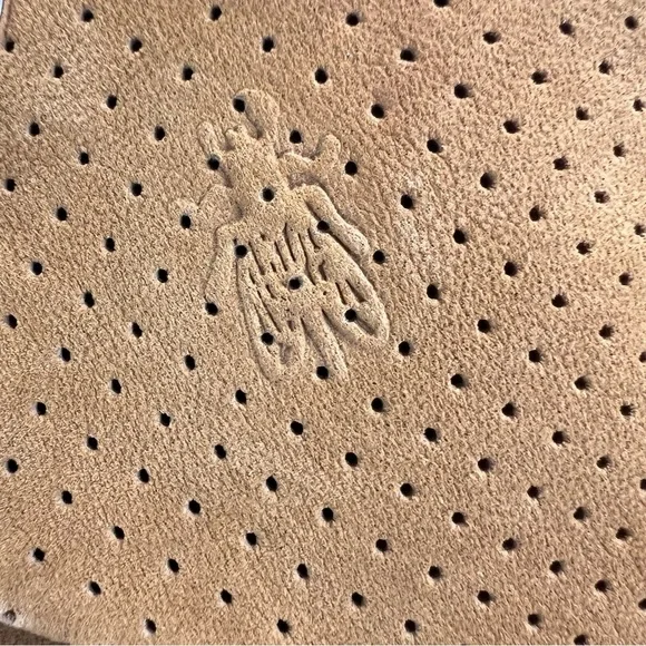 FLY London Yema Taupe Peep Toe Wedge Sandals Size 39/8-8.5 Chunky Cleat Boho - Picture 9 of 12